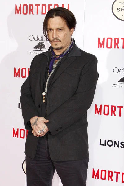 Johnny Depp Los Angeles Premiär Mortdecai Som Hölls Tcl Chinese — Stockfoto