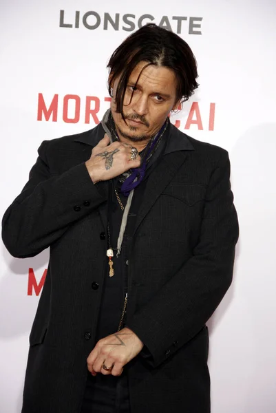 Johnny Depp Los Angeles Premiär Mortdecai Som Hölls Tcl Chinese — Stockfoto