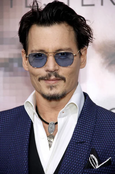 Johnny Depp Los Angeles Premiär Transcendence Som Hölls Regency Village — Stockfoto