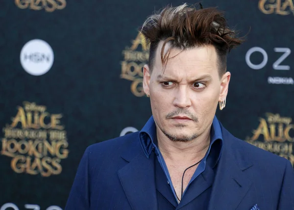 Johnny Depp Los Angeles Premiär Alice Looking Glass Som Hölls — Stockfoto