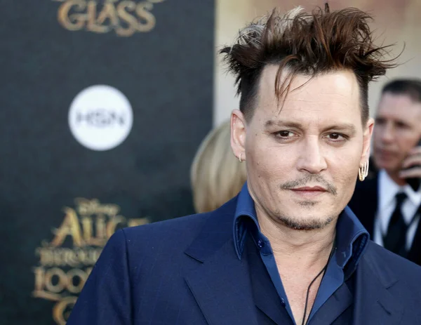 Johnny Depp Los Angeles Premiär Alice Looking Glass Som Hölls — Stockfoto