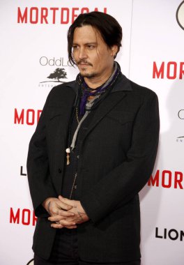 Johnny Depp, 21 Ocak 2015 tarihinde Hollywood, ABD 'deki TCL Çin Tiyatrosu' nda düzenlenen 'Mortdecai' nin dünya prömiyerinde.