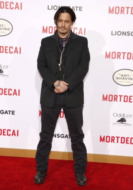 Johnny Depp, 21 Ocak 2015 tarihinde Hollywood, ABD 'deki TCL Çin Tiyatrosu' nda düzenlenen 'Mortdecai' nin dünya prömiyerinde.