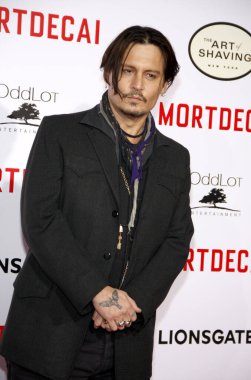 Johnny Depp, 21 Ocak 2015 tarihinde Hollywood, ABD 'deki TCL Çin Tiyatrosu' nda düzenlenen 'Mortdecai' nin dünya prömiyerinde.