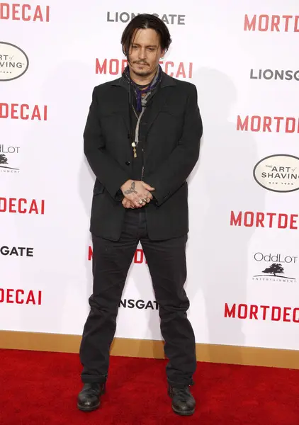 ジョニー デップ 2015年1月21日にハリウッドのTcl中国劇場で開催された モルトデカイ 世界初演 — ストック写真