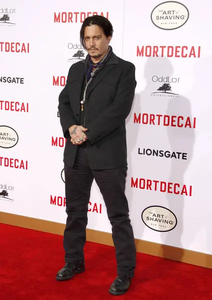 Johnny Depp Världspremiären Mortdecai Som Hölls Tcl Chinese Theater Hollywood — Stockfoto