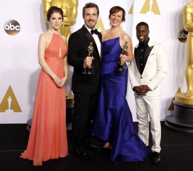 Patrick Osborne, Kristina Reed, Anna Kendrick ve Kevin Hart, Los Angeles 'taki Loews Hollywood Oteli' nde düzenlenen 87. 22 Şubat 2015.  