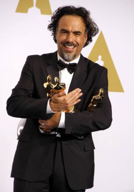 Alejandro Gonzalez Inarritu, 28. Yıllık Akademi Ödülleri - Los Angeles 'taki Loews Hollywood Oteli' nde 22 Şubat 2015 tarihinde düzenlenen Basın Odası.  