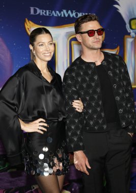 Jessica Biel ve Justin Timberlake, 15 Kasım 2023 'te ABD' nin Hollywood kentindeki TCL Çin Tiyatrosu 'nda düzenlenen' Troll Grubu 'nun Los Angeles galasında.