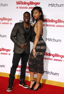 Kevin Hart ve Eniko Hart, 6 Ocak 2015 'te ABD' nin Los Angeles kentindeki TCL Çin Tiyatrosu 'nda düzenlenen' The Wedding Ringer 'ın Los Angeles galasında.  