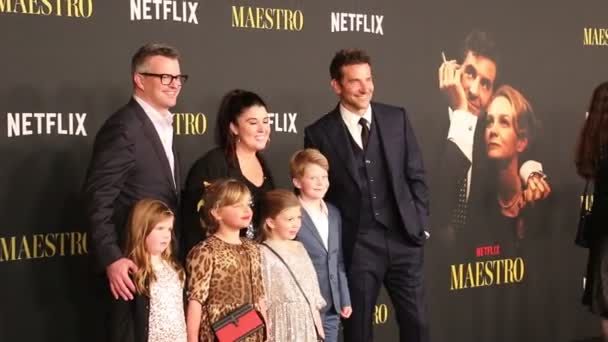 Bradley Cooper Lea Cooper Special Screening Netflix Maestro Held Academy Stock Video