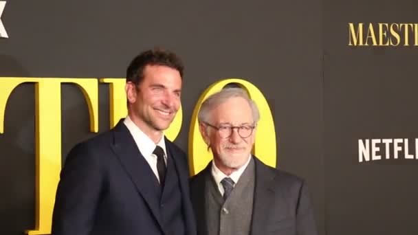 Scott Stuber Bradley Cooper Steven Spielberg Special Screening Netflix Maestro Royalty Free Stock Footage