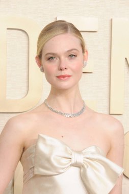 Elle Fanning, Beverly Hills, ABD 'deki Beverly Hilton Oteli' nde 7 Ocak 2024 'te düzenlenen 81..