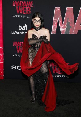 Emma Norton, 12 Şubat 2024 'te ABD' nin Westwood kentindeki Regency Village Theater 'da düzenlenen' Madame Web 'in Los Angeles galasında.