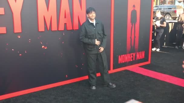 Nik Dodani Los Angeles Premiere Monkey Man Held Tcl Chinese — Stock Video