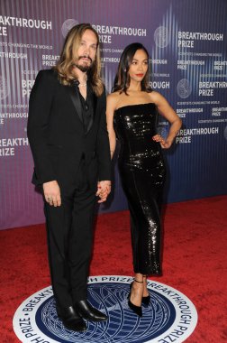 Marco Perego ve Zoe Saldana, 13 Nisan 2024 'te ABD' nin Los Angeles kentindeki Akademi Sinema Müzesi 'nde düzenlenen 10..