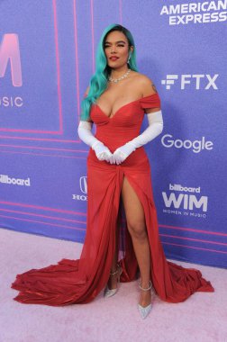 Karol G at the 2022 Billboard Women In Music held at the YouTube Theater in Los Angeles, USA on March 3, 2022.