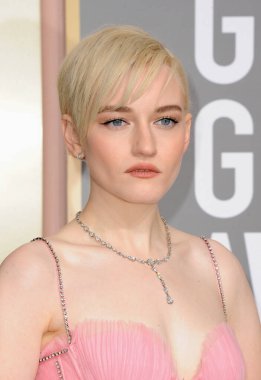 Julia Garner at the 80th Annual Golden Globe Awards held at the Beverly Hilton Hotel in Beverly Hills, USA on January 10, 2023.