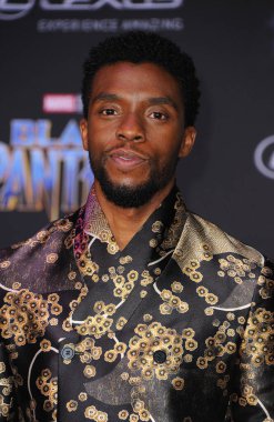 Chadwick Boseman at the World premiere of Marvel's 'Black Panther' held at the El Capitan Theatre in Hollywood, USA on January 29, 2018. clipart