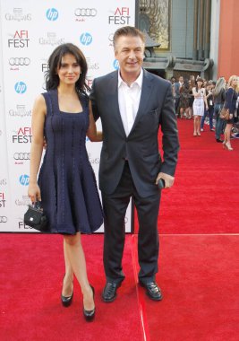 Alec Baldwin and Hilaria Thomas at the 2012 AFI FEST Gala Screening of 'Rise Of The Guardians' held at the Grauman's Chinese Theatre in Hollywood, USA on November 4, 2012.