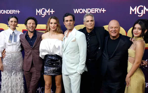 stock image Tania Watson, Mark Feuerstein, Laura Gordon, Danny Pino, Yul Vazquez, Michael Chiklis and Corina Bradley at the Los Angeles premiere of 'Hotel Cocaine' held at the Harmony Gold Theater in Hollywood, USA on June 13, 2024.