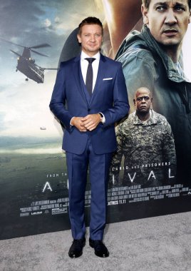 Jeremy Renner at the Los Angeles premiere of 'Arrival' held at the Regency Village Theater in Westwood, USA on November 6, 2016.