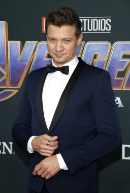 Jeremy Renner 22 Nisan 2019'da Abd'nin Los Angeles kentinde ki La Convention Center'da düzenlenen 'Avengers: Endgame'in Dünya prömiyerinde.