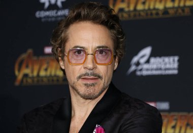 Robert Downey Jr. at the premiere of Disney and Marvel's 'Avengers: Infinity War' held at the El Capitan Theatre in Hollywood, USA on April 23, 2018. clipart