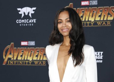 Zoe Saldana Disney ve Marvel'ın galasında ' Avengers: sonsuz savaş ' Hollywood, ABD El Capitan Tiyatrosunda düzenlenen 23 Nisan 2018.