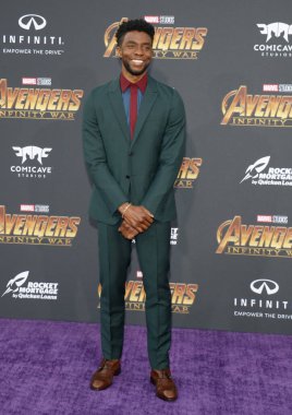 Chadwick Boseman at the premiere of Disney and Marvel's 'Avengers: Infinity War' held at the El Capitan Theatre in Hollywood, USA on April 23, 2018. clipart