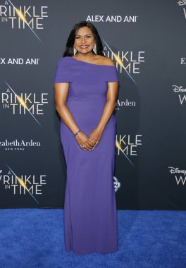 Mindy Kaling at the Los Angeles premiere of 'A Wrinkle In Time' held at the El Capitan Theater in Hollywood, USA on February 26, 2018. clipart