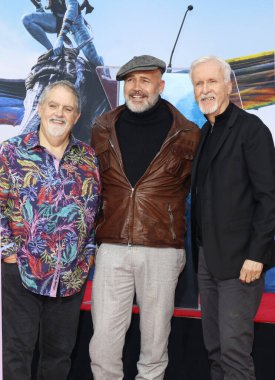 Billy Zane, Jon Landau and James Cameron at James Cameron and Jon Landau hand and foot imprinting ceremony held at the TCL Chinese Theater in Hollywood, USA on January 12, 2023. clipart