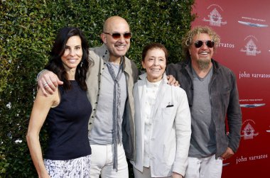 Sammy Hagar, Joyce Varvatos, John Varvatos and Gail Abarbanel at the John Varvatos 13th Annual Stuart House Benefit held at the John Varvatos in West Hollywood, USA on April 17, 2016. clipart