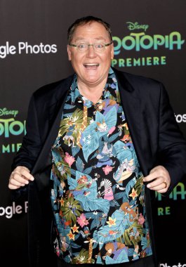John Lasseter 'Zootopya' nın Los Angeles galasında 17 Şubat 2016 'da Hollywood El Capitan Tiyatrosu' nda düzenlendi..