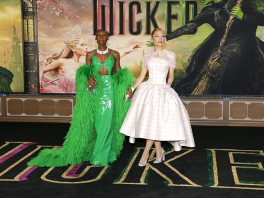 Cynthia Erivo and Ariana Grande at the Los Angeles premiere of 'Wicked' held at the Dorothy Chandler Pavilion in Los Angeles, USA on November 9, 2024.