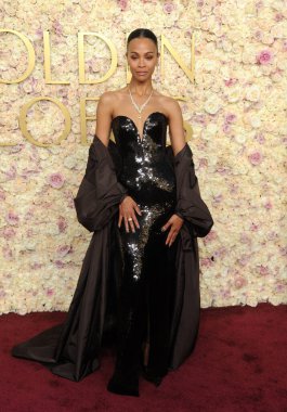 Zoe Saldana, 5 Ocak 2025 'te Beverly Hills, ABD' deki Beverly Hilton Oteli 'nde düzenlenen 82..