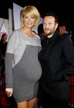 HOLLYWOOD, CA - NOVEMBER 09, 2009: Jenna Elfman and Bodhi Elfman at the World premiere of 'Old Dogs' held at the El Capitan Theater in Hollywood, USA on November 9, 2009. clipart