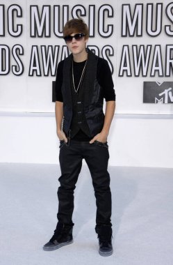 Justin Bieber at the 2010 MTV Video Music Awards held at the Nokia Theatre L.A. Live in Los Angeles , USA on September 12, 2010. clipart