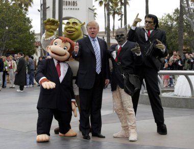 Donald Trump kicks off the sixth season casting call search for The Apprentice held in the Universal Studios Hollywood, USA on March 10, 2006. clipart