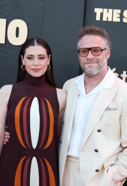 Lauren Miller ve Seth Rogen, 24 Mart 2025 'te ABD' nin Los Angeles kentindeki Akademi Sinema Müzesi 'nde düzenlenen' The Studio 'nun Apple TV + Series World galasında.