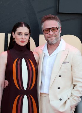 Lauren Miller ve Seth Rogen, 24 Mart 2025 'te ABD' nin Los Angeles kentindeki Akademi Sinema Müzesi 'nde düzenlenen' The Studio 'nun Apple TV + Series World galasında.