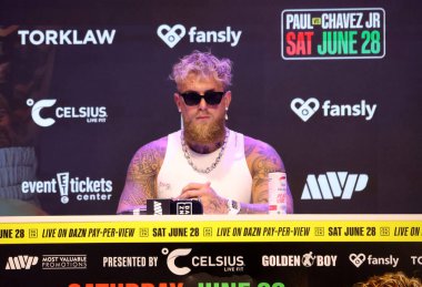 Jake Paul, Jake Paul 'a karşı Julio Cesar Chavez Jr. Basın Konferansı 14 Mayıs 2025' te Hollywood, ABD 'de Avalon' da düzenlendi..