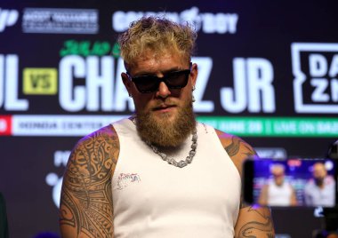 Jake Paul, Jake Paul 'a karşı Julio Cesar Chavez Jr. Basın Konferansı 14 Mayıs 2025' te Hollywood, ABD 'de Avalon' da düzenlendi..