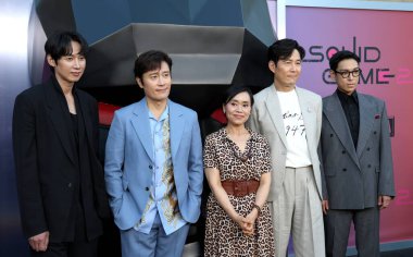 Park Sung Hoon, Lee Byung-hun, Kang Ae-shim, Lee Jung-jae ve Choi Seung-hyun Netflix 'in' Kalamar Oyunu 2 'ATAS etkinliği 30 Mayıs 2025 tarihinde Hollywood, ABD' deki Mısır Tiyatrosu 'nda gerçekleşti..