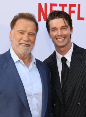 Arnold Schwarzenegger ve Patrick Schwarzenegger Netflix 'in' Fubar 'ikinci sezon galasında 11 Haziran 2025' te Hollywood, ABD 'deki Tudum Tiyatrosu' nda gerçekleştirildi..