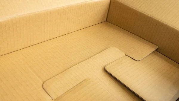 Design Caixa Papelão Para Embalagem Armazenamento Transporte Entrega Alimentos Produtos — Fotografia de Stock