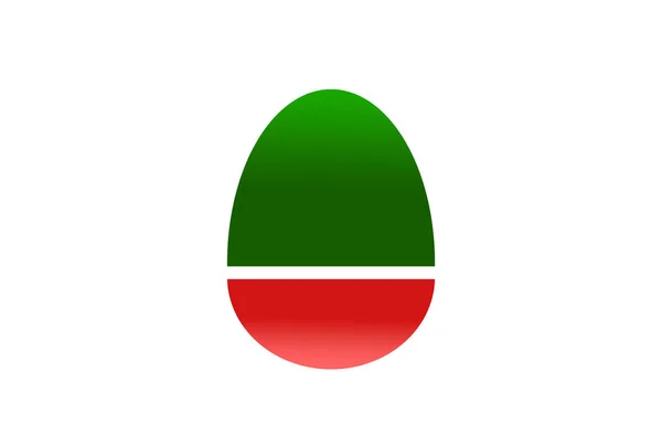 具有白色背景的绿色和红色蛋的说明 复活节假期设计 — 图库照片