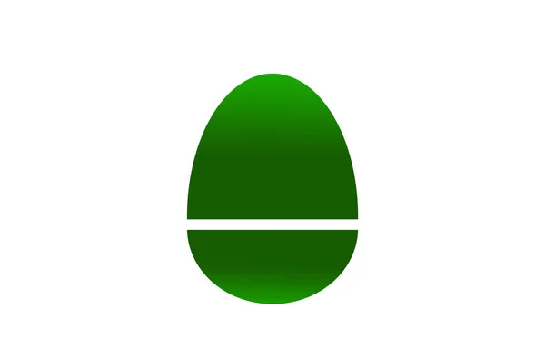 白色背景的绿色彩蛋图解 复活节假期设计 — 图库照片