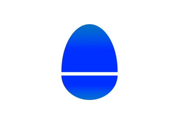 白色背景的蓝蛋图解 复活节假期设计 — 图库照片