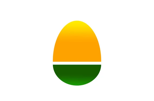白色背景的黄蛋和绿蛋的说明 复活节假期设计 — 图库照片